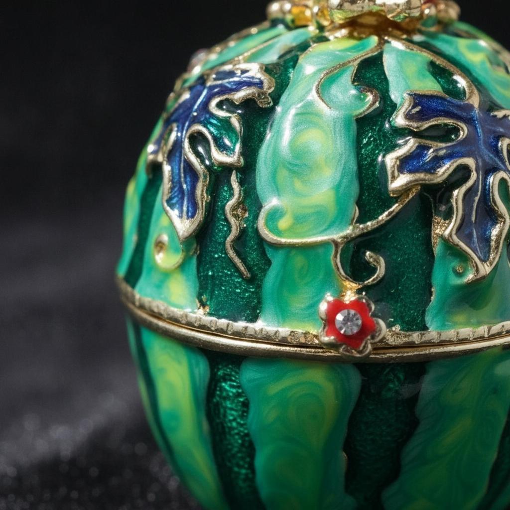 Egg-Shaped Jewelry Box Decorative with Hinged Lid Elegant for Vanity