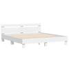 VidaXL Bed Frames with Headboard, Double Bed with Slatted Base, Adult Bed, Bedroom Furniture, Modern, White 3207399