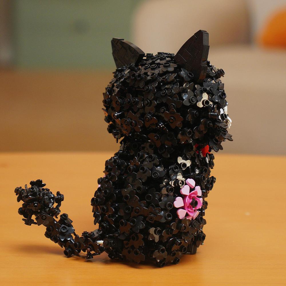 Black Cat Building Blocks Set Cute Pet Animal Model Micro Brick Diy Kit For Adults Creative Home Decor Gift Collectible Toy