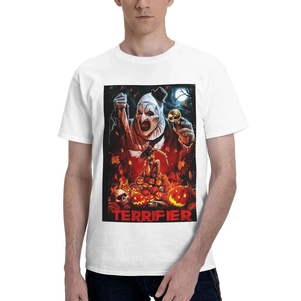 Terrifier Horror Poster 100 Cotton TShirt Mens Classic T Shirts Men Round Neck Short Sleeve S6XL