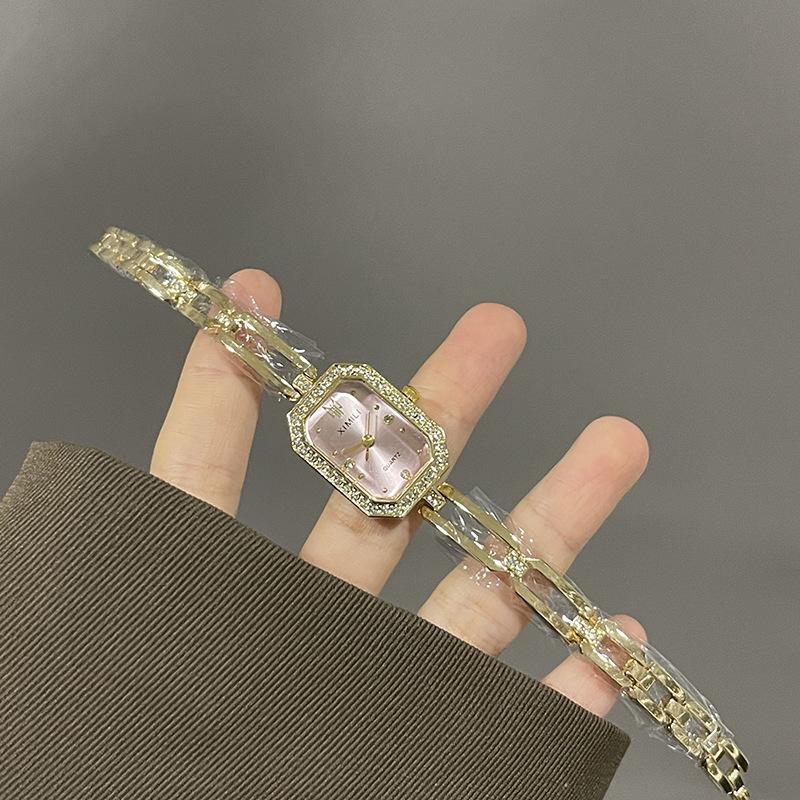 Temperament Haute Women'S Watch Diamond-Encrusted Square Bracelet Watch Fashion Light Luxury Xiaoxiangfeng Watch