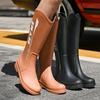 New printed high rain boots women's waterproof outdoor water boots wear-resistant outer rubber shoes kitchen work sleeve women's shoes