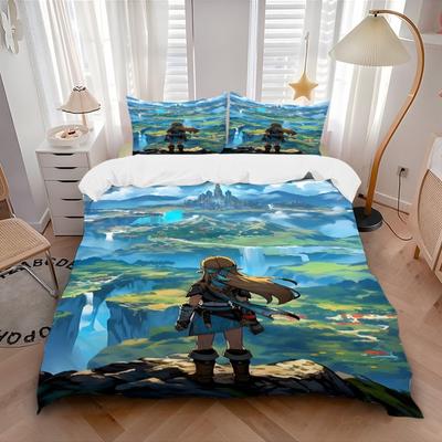 3pcs The Legend of Zelda Bedding Set: Perfect for Bedroom or Guest Room. Soft and Comfortable with No Core Included Yy251009159