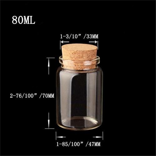 Glass Jar with Cork Lid - Perfect for Spices, Candy, and Candle Making, Wedding Gift - 80ml (4-Piece Set)