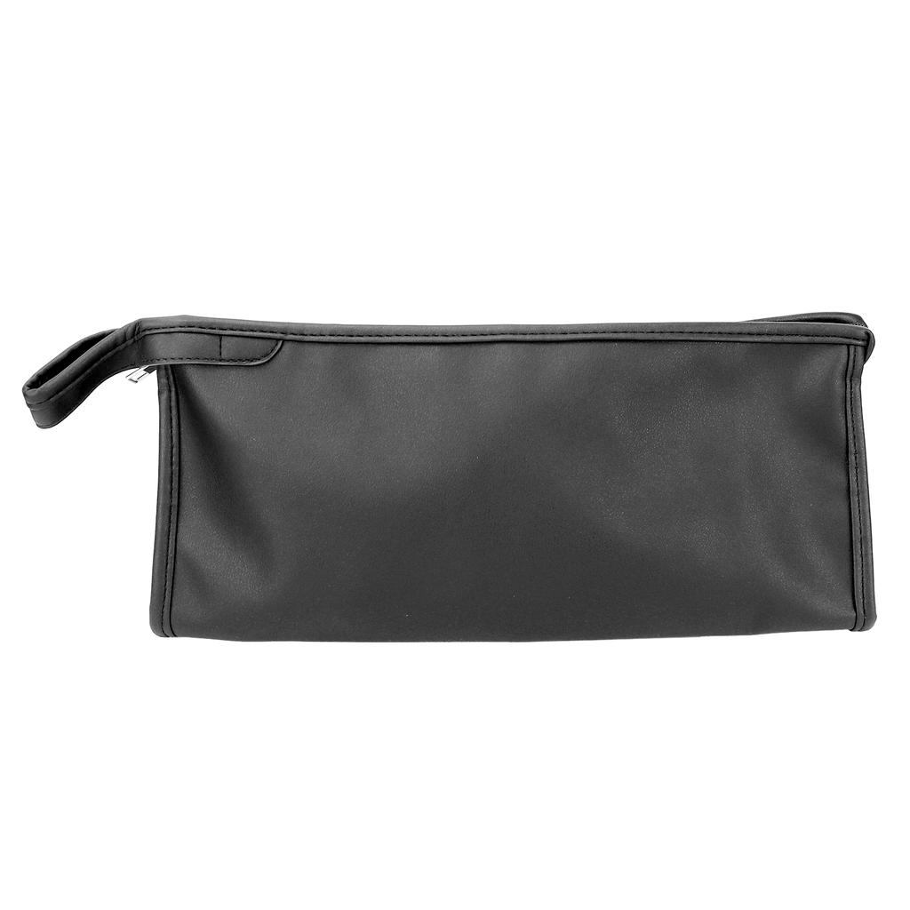 Hair Dryer Storage Bag PU Leather Waterproof Dustproof Carry Bag with Hanging HookBlack