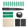 Tattoo Pen Kit Aluminum Alloy Tattoo Stick Pen and 10 Ballpoint Cartridges with Practice Skin