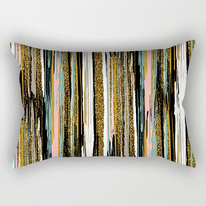 Nordisch Abstrakt Bunt Linien Geometrisch Langer Kissenbezug Zuhause Sofa Kissen Auto Büro Lendenkissen