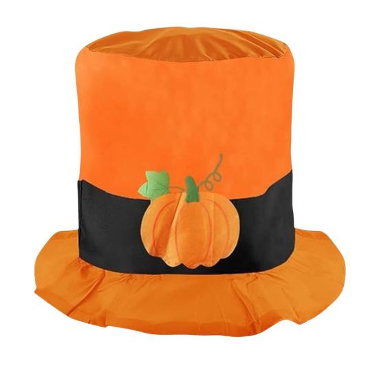 Thanksgiving Top Hat Pumpkin Design Top Hat Novelty Tree Topper Decoration for Thanksgiving Halloween Party Costume Cosplay Accessories