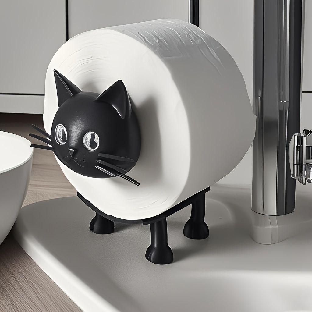 Cat Toilet Roll Holder, Toilet Paper Holder, Funny Toilet Paper Holder, Bathroom Decor, 3D Printed Black-Cat Loo Roll Holder,Paper Towel Roll Storage