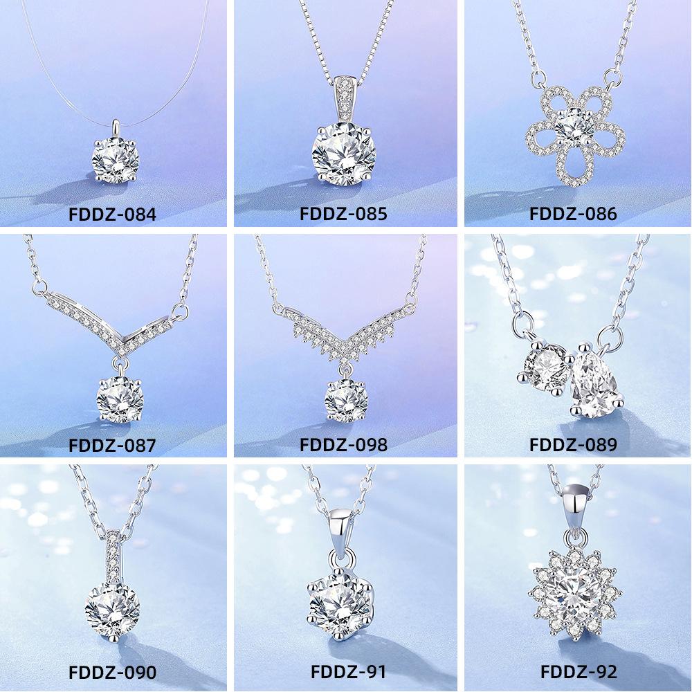 S925 Sterling Silver Moissanite Cross Pendant Clavicle Necklace for Women Luxury Sparkling Fine Jewelry Gift
