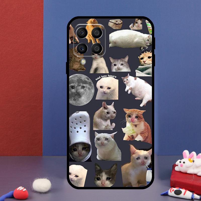 Crying Cat Memes And Dog For Samsung Galaxy M15 M55 M33 M13 M23 M53 M31 M51 M14 M34 M54 M20 M30s M52 M32 Phone Case