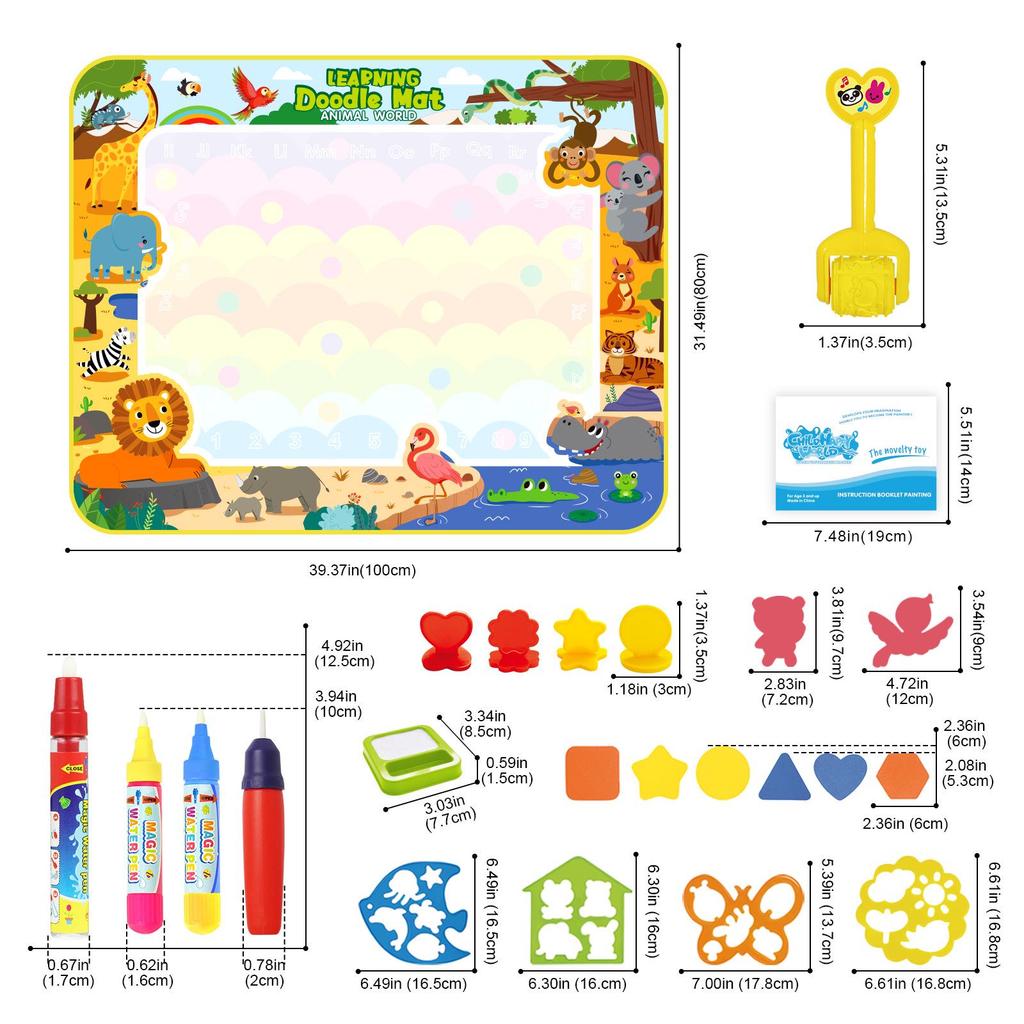 Children's Water Painting Canvas, Clear Doodle Mat, Early Education Toy, Multiple Styles