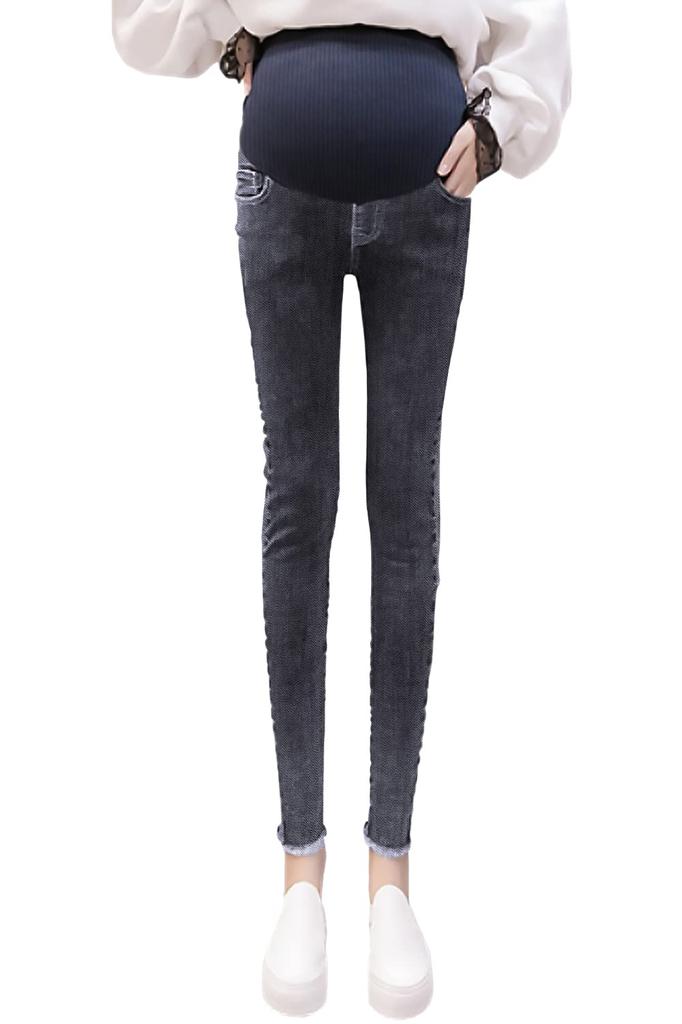 Maternity Pants Cute As Adjustable Waist Low Formaldehyde Midnight L Denim Skinny Maternity Maternity Wear [Angemy] [As Always! ] Pants, Material,