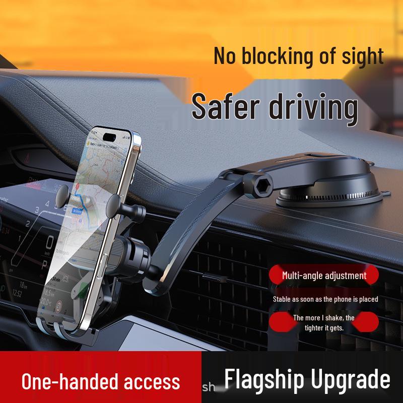 

Universal Shockproof Gravity Car Phone Holder for Truck Dashboard & Windshield A86 Textured Gravity Bracket [Waterfall Base]