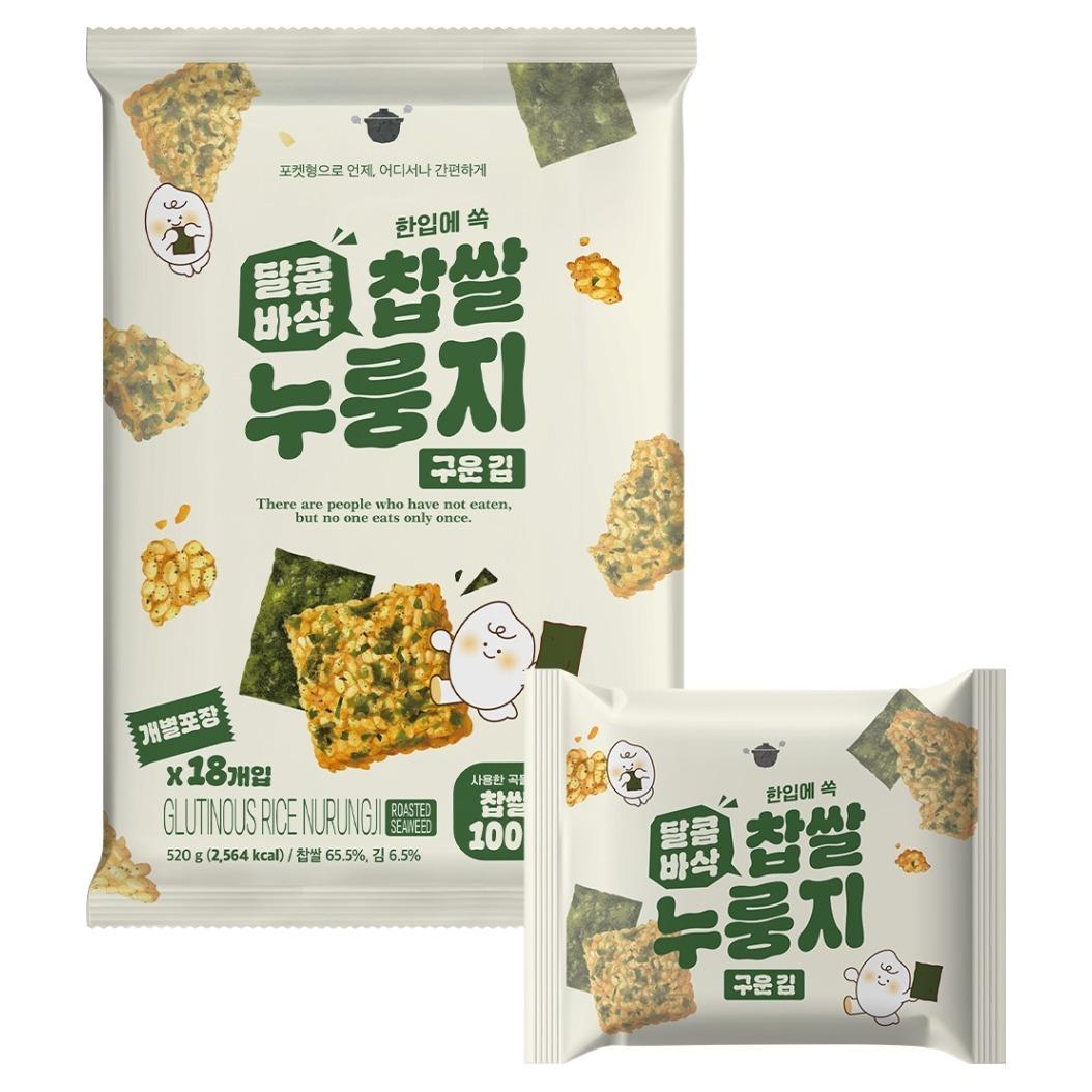 Dolce Croccante Riso Glutinoso Nurungji Alghe Tostate Croccante Snack Salato 520g x 1 Confezione