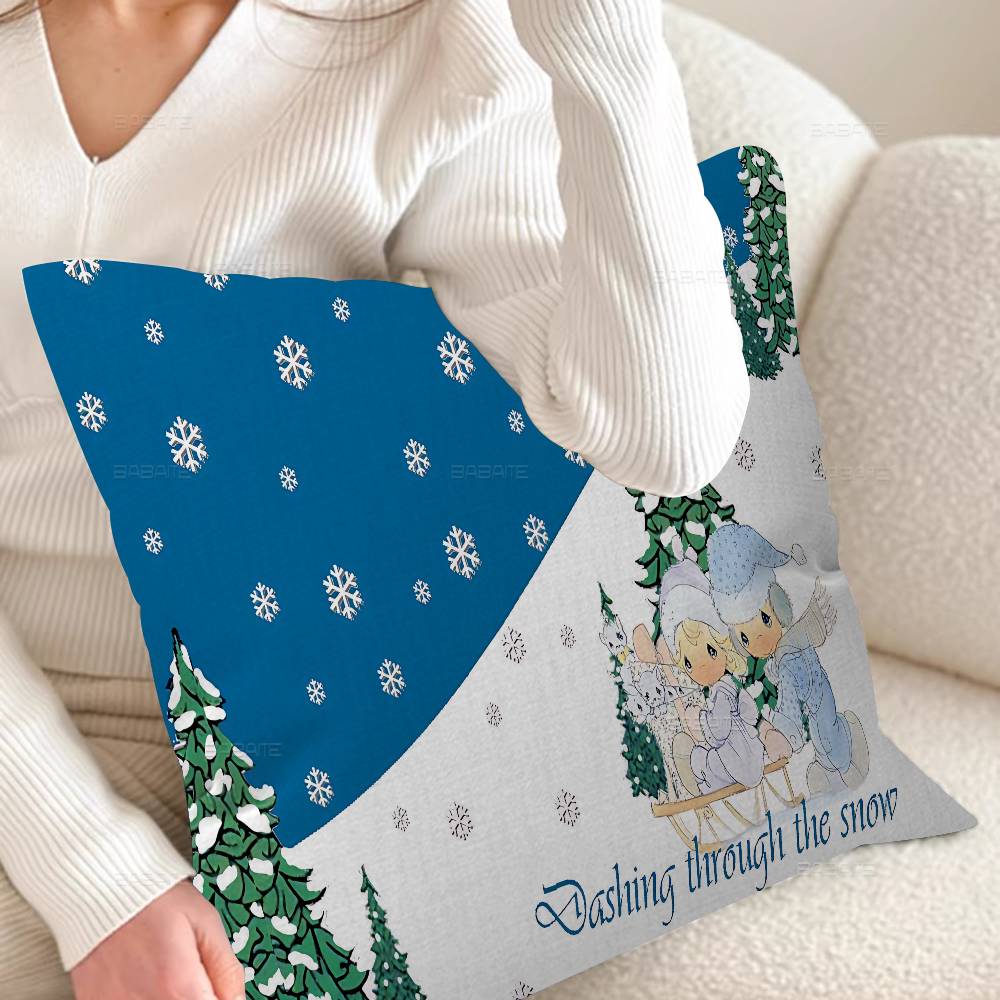 P-Precious M-Moments Cute 45*45cm Cushion Cover Pillow Cover Decor Pillowcase Home Pillowcase for Couch Pillow