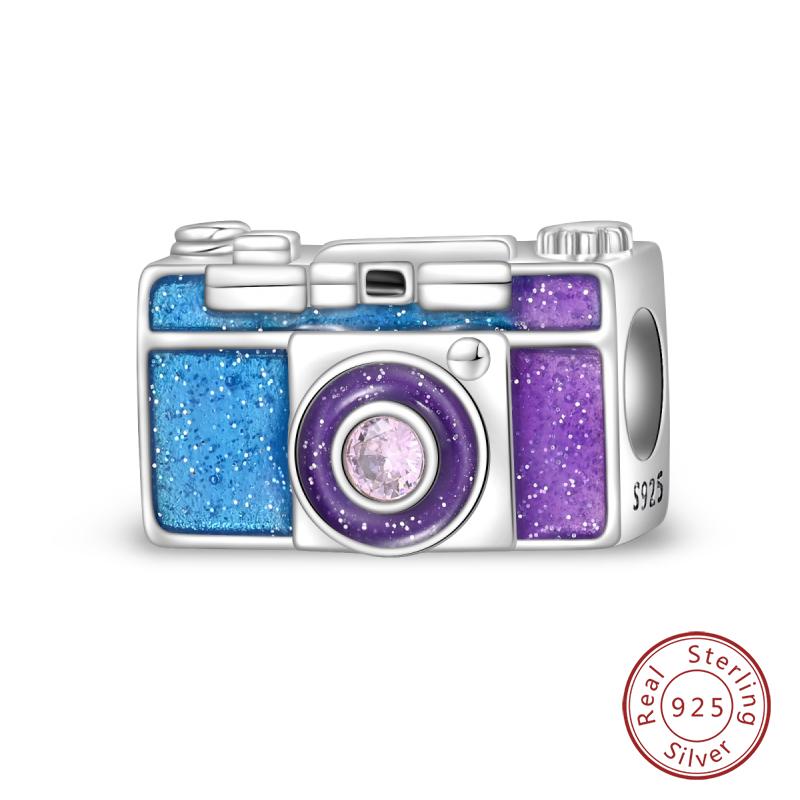 copper Camera Pendant Charm Fashion Travel Collection Bead Charms Compatible With Womens Bracelets Do It Yourself Jewellery Gifts