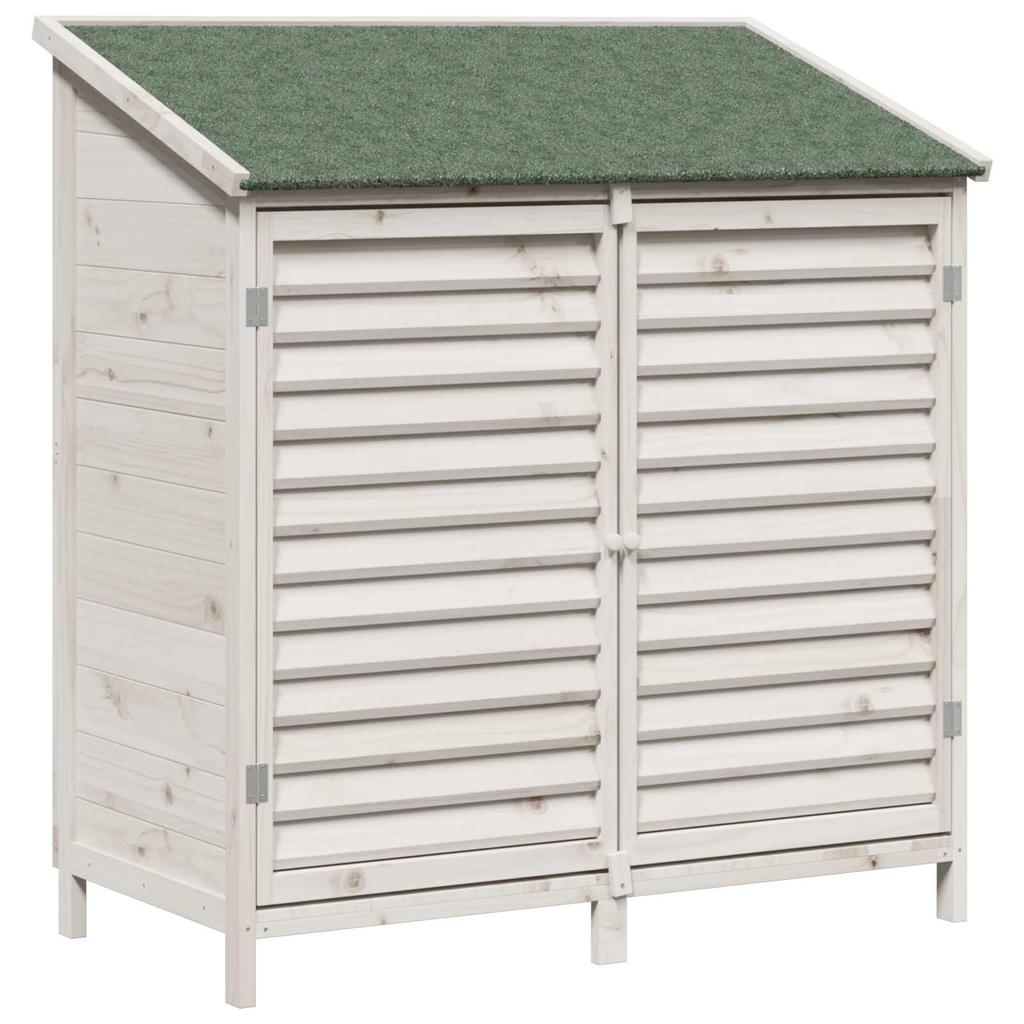 Garden Shed White 106 x 56 x 113.5 cm Solid Spruce Wood