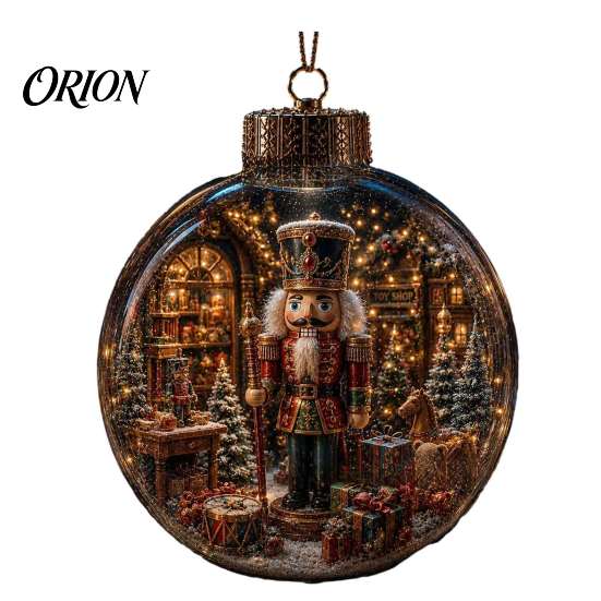 Decorative Lights for Christmas Glowing Ornament with Lanyard, Unique Styles Miniature Glass Pendant LED Santa Claus Snowman Nutcracker Figures Light,