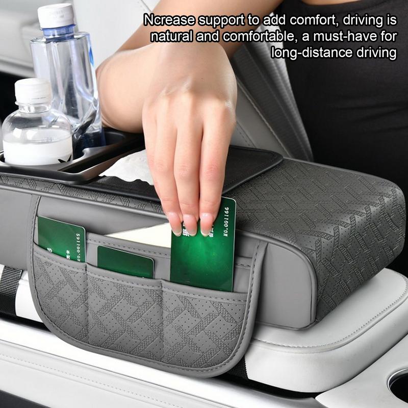 Center Console Organizer Armrest Cushion With Cup Holder Leather Extended Center Console Cushion Pad Car Accessory With Cup