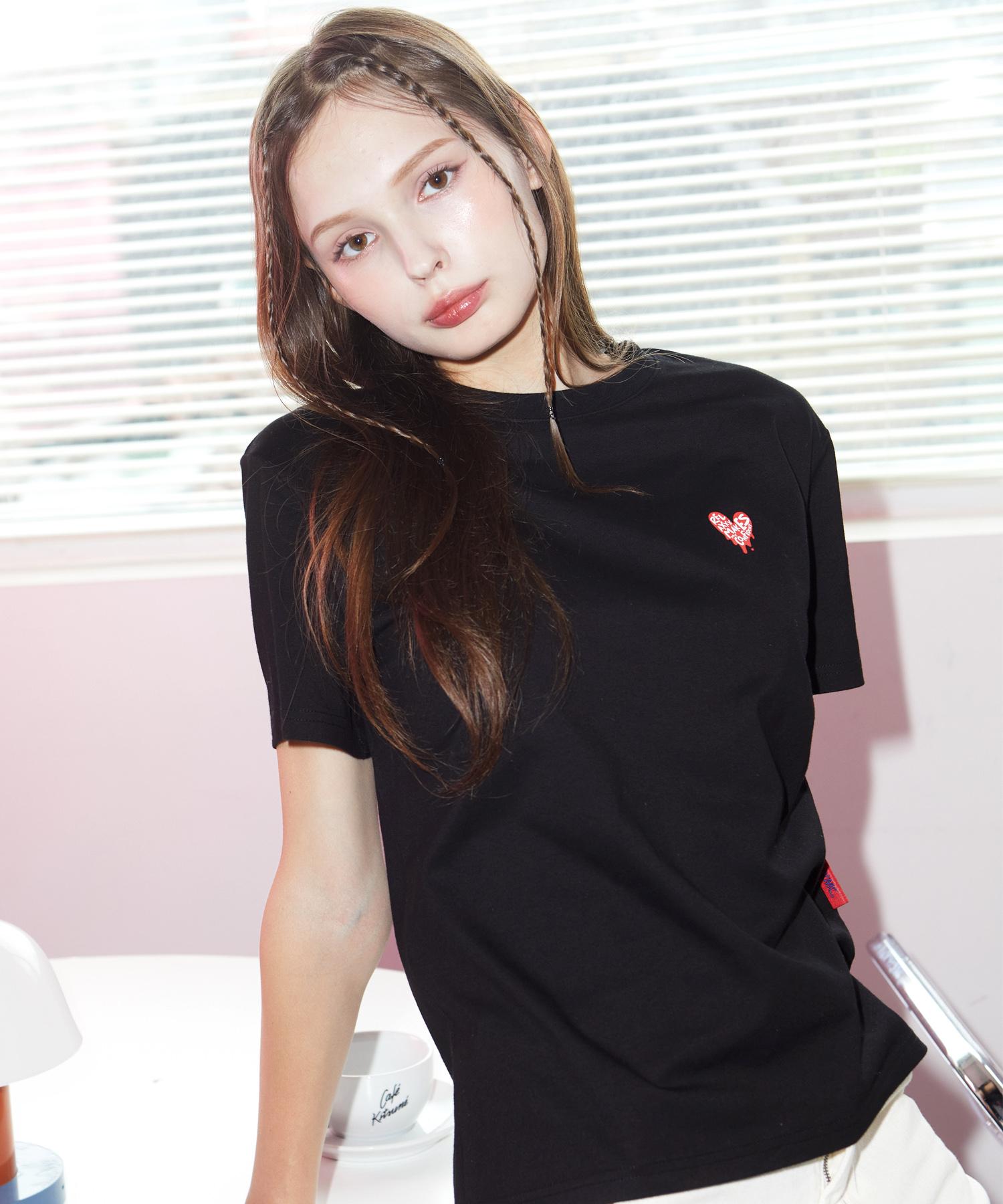 Rlxmc Small Melting Heart Short Sleeve T-Shirt_Black Black