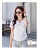 Korean Style Slim Fit Women's V-neck Short Sleeve T-shirt - Solid Color Fashion Top