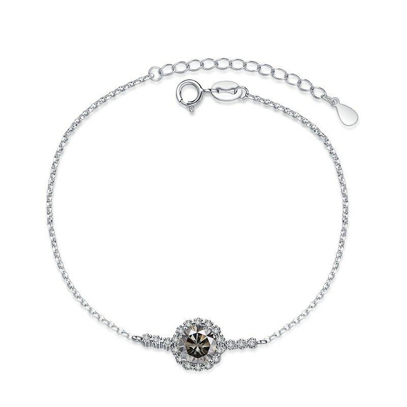 Bague Ringen S925 Sterling Silver Full Star Double Row Drill D Color Mossan Stone Bracelet Female Niche 1 Carat Mossan Diamond