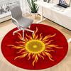 1pc Red Background Carpet for Office Non-Slip, Round Carpet, Soft & Comfortable, Carpet for Office, Lightweight Round Floor Mat