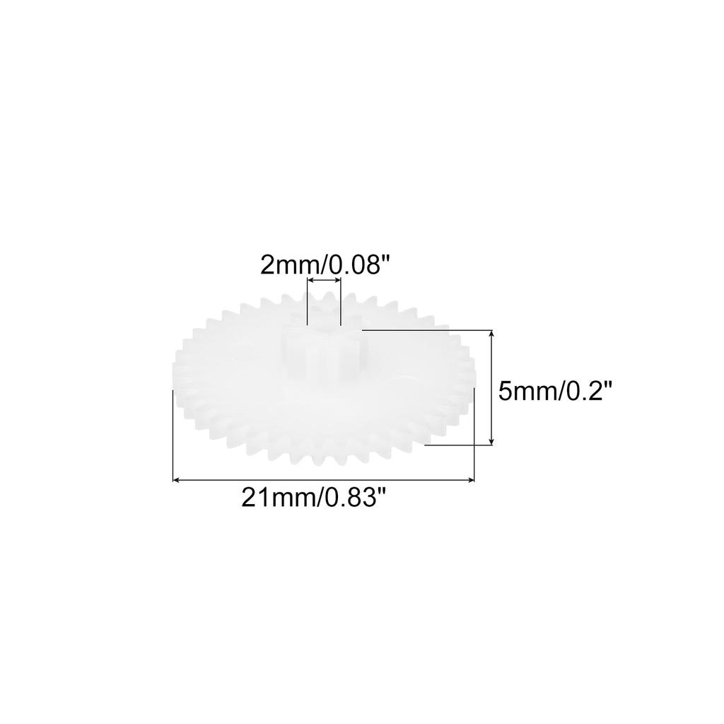 Uxcell 15pcs Plastic Gears, 40 Teeth, Plastic Double Gear Model, 40102BA, Reduction Gear for RC Car Models, DIY Robots, White, Module 0.5