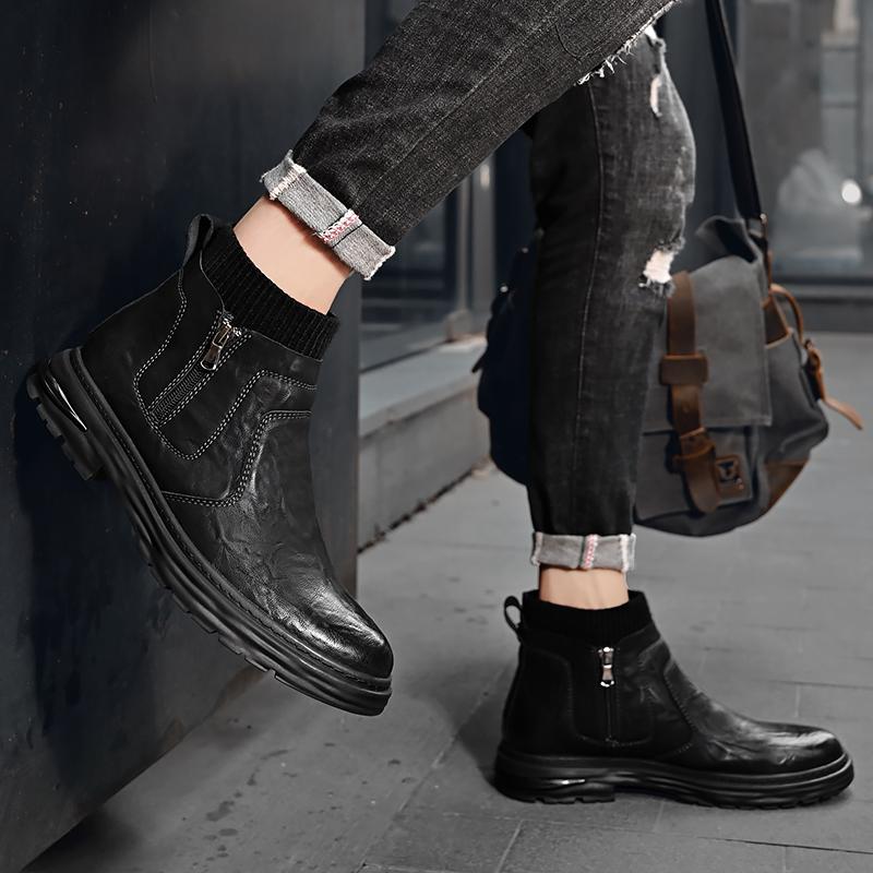 Купить Мужские ботинки для мужчин Модельные кожаные туфли Челси Высокие ...