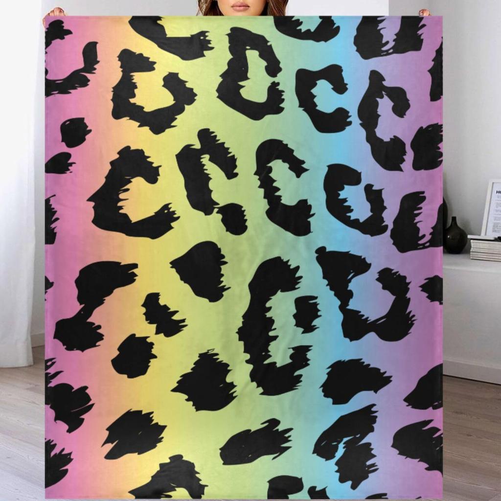 Farbe Leopardenmuster Digitaldruck Decke Damen Erwachsene Flanelldecke Wildleder-Muster Bett Sofa Decke