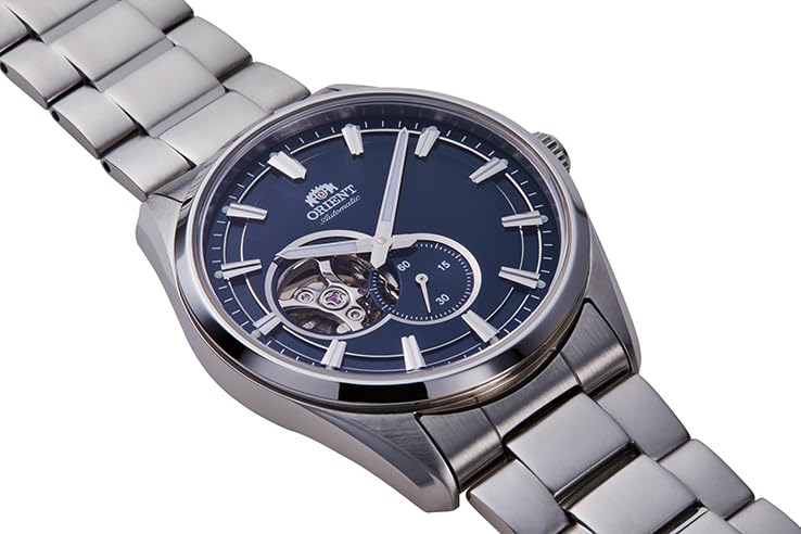 Orient Men's Contemporary Semi-Skeleton Automatic Watch with Open Heart Design, Navy Blue, RN-AR0002L, with Japanese Manufacturer's Warranty