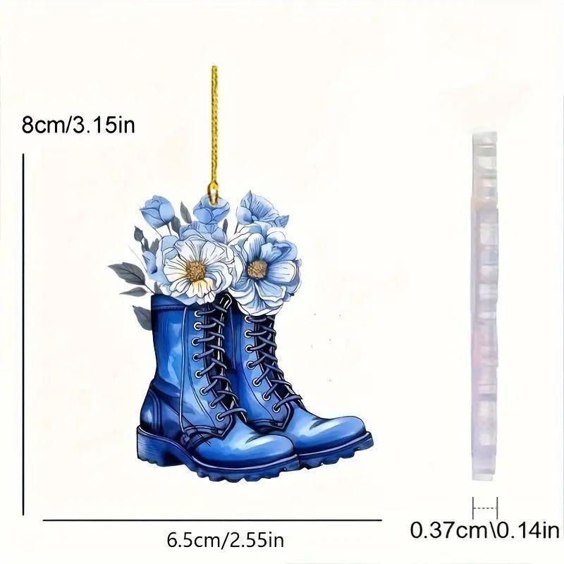 

Colorful Car Acrylic Decoration With Fun Cartoon Boot For Festive Vibes