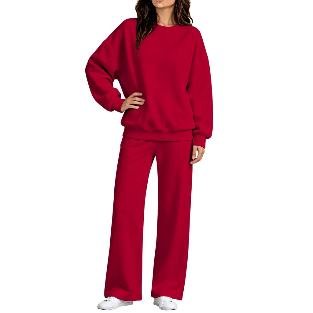 Women's Casual Comfortable Neck Sweatshirt and Pants Set for Fall Winter Outfit