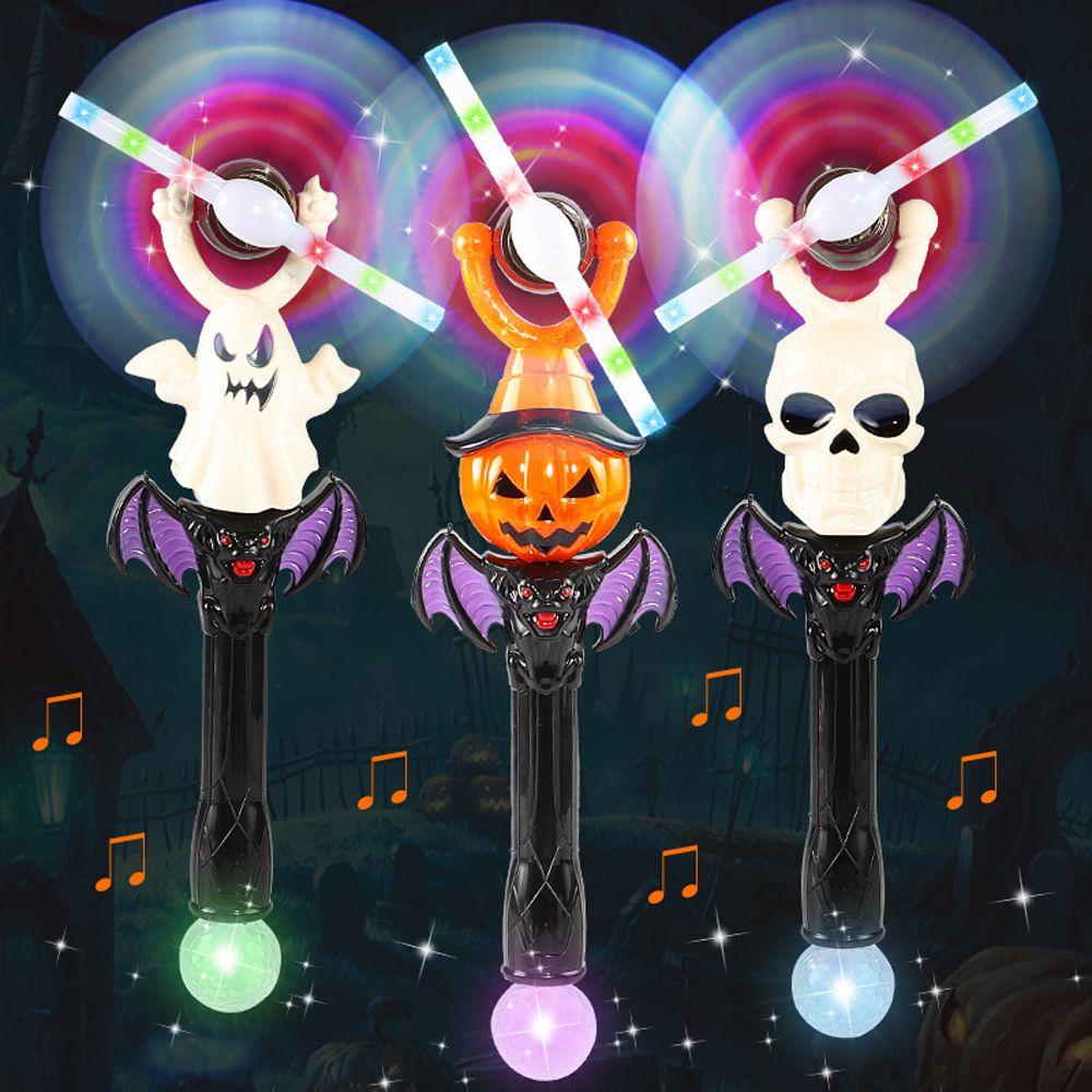 Accessories LED Spinning Windmill Halloween Glow Stick Rotating Light Toy Music Luminous Sticks