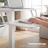 Height-Adjustable Standing Desk, Rolling Sit-Stand Desk with Keyboard Tray, Casters and Steel Frame, White