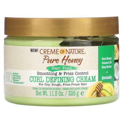 Pure Honey, Hair Food, krem wygładzający i kontrolujący puszenie się loków, 11,5 uncji (326 gramów)