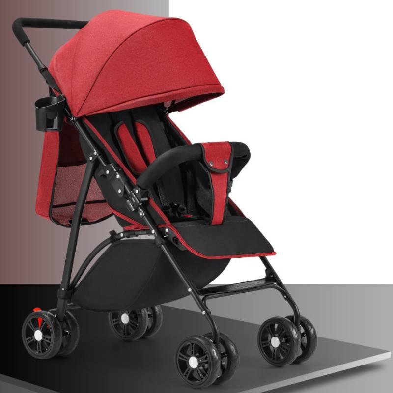 Solid Four Color Wheeled Baby Stroller Lightweight Foldable Convertible Seat