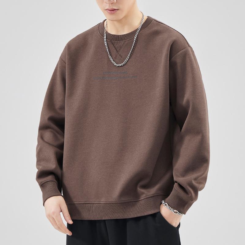 Men's Plus Velvet Warm Round Neck Hoodie - Autumn/Winter Style Long Sleeve Base Layer for Teens