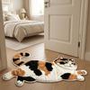2D Cat-Shaped Area Rug Non-Slip Cartoon Carpet Cute Home Decor Carpet  Living Rooms