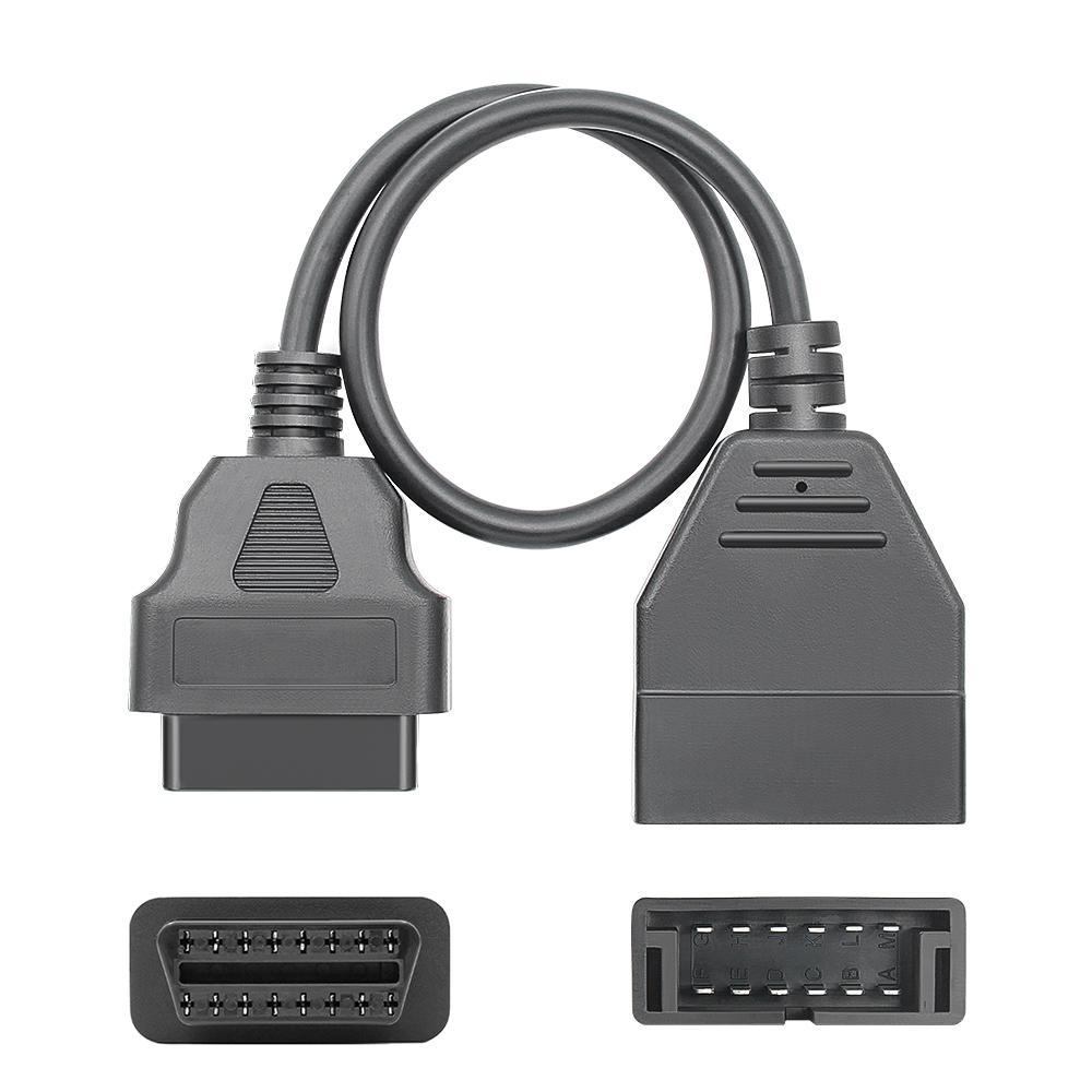 For GM 12 Pin OBDII OBD 2 Auto Diagnostic Connector Adapter Cable GM12 To 16 Pin Cable Car Diagnostic Auto Tool