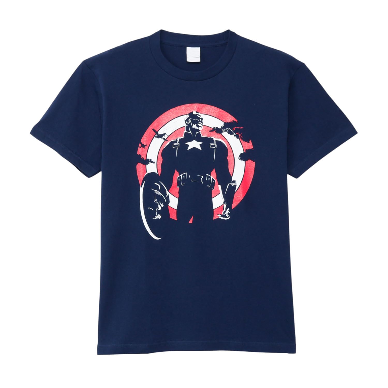 

Маленькая планета Футболка с щитом/силуэтом Капитана Америки, Размер L, Метро-синий