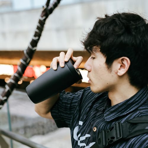 BOTTLE BOTTLE Tumbler, 500ml, One-Touch Closure, Leak-Proof, Vacuum Insulated, Thermos Mug for Coffee and Tea, Keeps Hot or Cold, Stainless Steel, Por