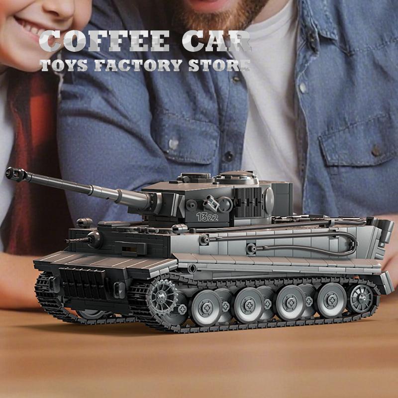 NEW Military Vehicle Blocks MOC Kits Tiger Tank S04/1322 Assembly Model German Panzer Bricks Puzzle Toys Adults Collection Gifts