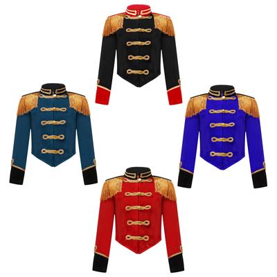 Kids Boys Girls Circus Ringmaster Tassel Tailcoats Marching Band Uniform Drum Major Team Uniform