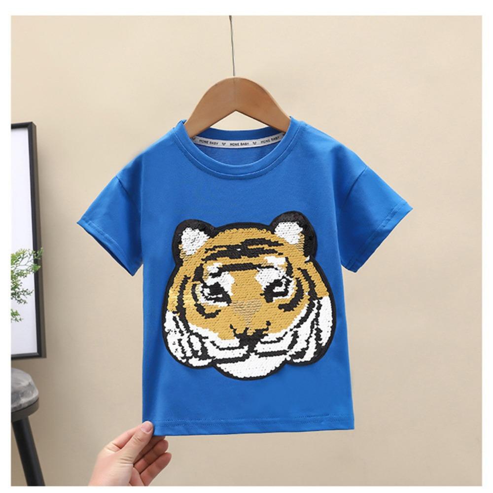 Children's short-sleeved T-shirt Panda Tiger boys casual sports T-shirt
