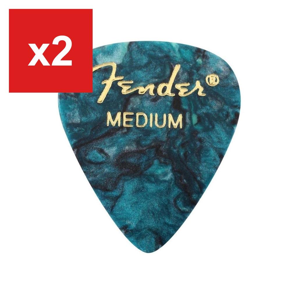 Guitar Picks Fender 351 Shape Premium Picks, Medium, Ocean Turquoise (12-Pack)