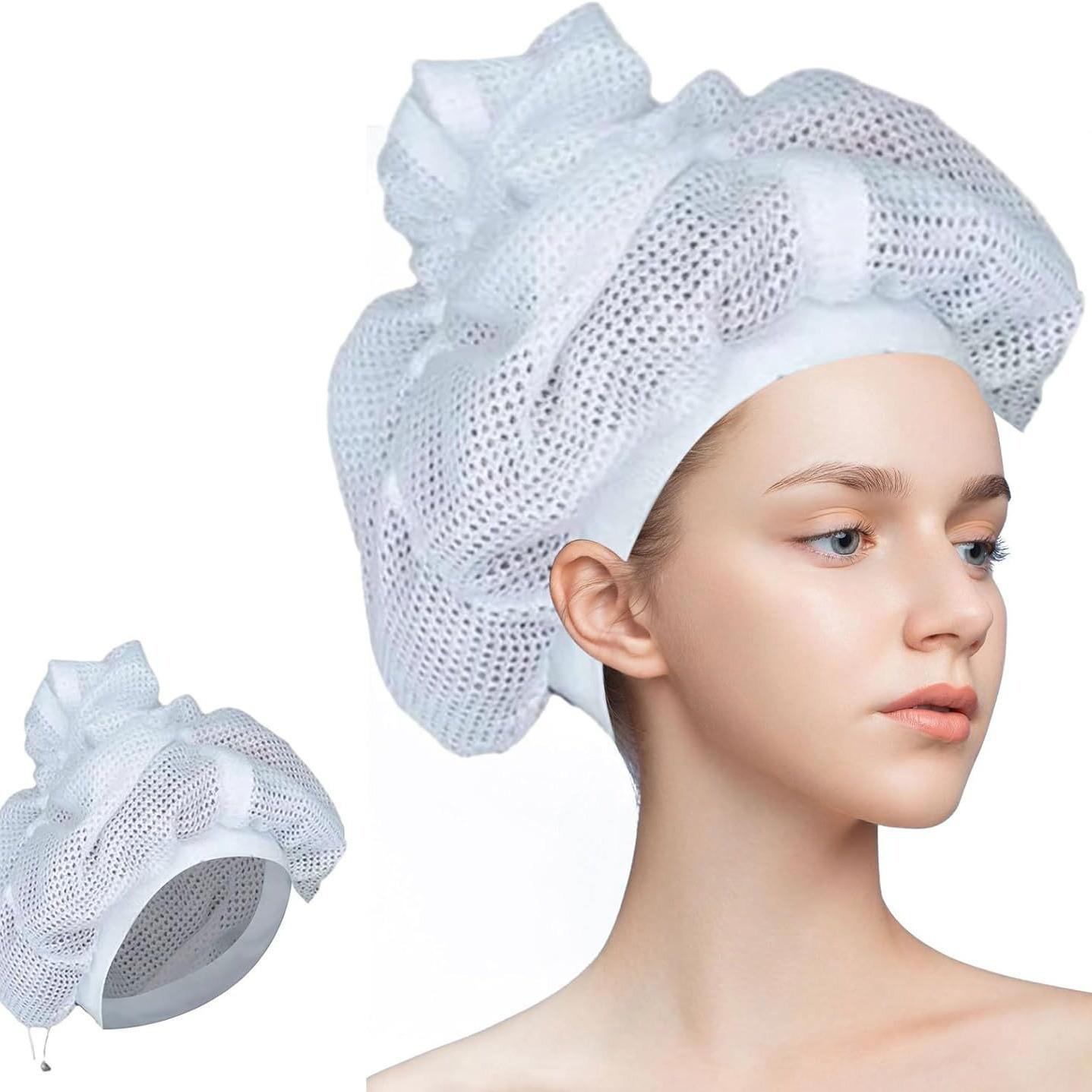 

Flip & Dry Hair Care Bonnet: Net Cap for Drying and Curly Hair Styling білий