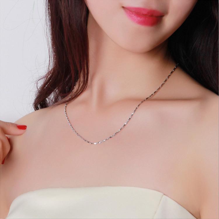 Colar Feminino Moda Colar Curto Ornamento Corrente de Lingote de Prata Pura