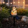 Solar Self-charging Lamp Ghost Garden Stake Light Halloween Pumpkin Lantern with Bow